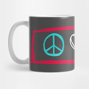 Peace, Love, D20 Mug